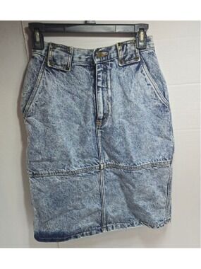 Women's Free Agent Blue Acid Wash Denim Pencil Skirt Juniors 7